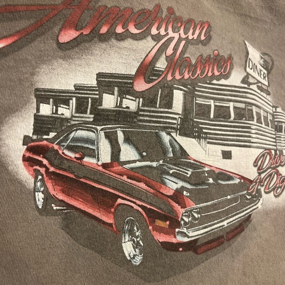 American Classics Car Drive Up & Dig In! Diner Graphic Print Gildan T-Shirt. 3X. - Picture 11 of 11